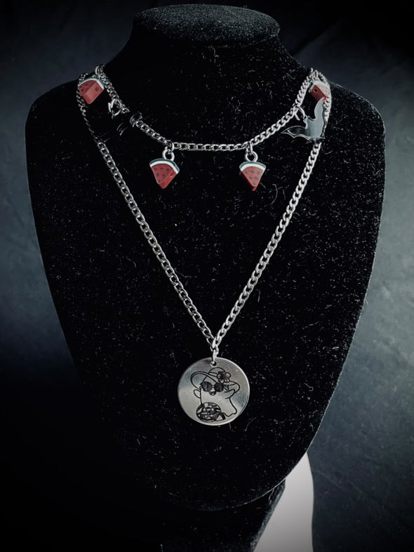 Summerween Collab Ghost Necklace Karleys Krafts & Dearly Departed Inc)