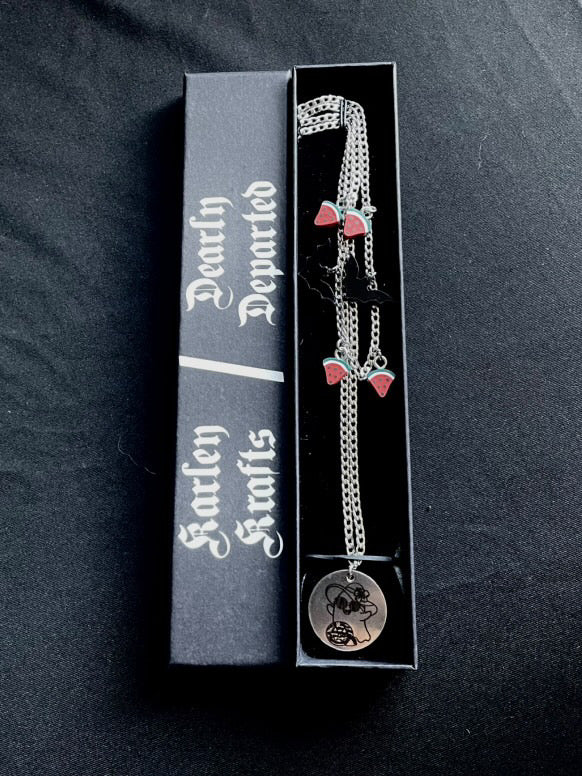 Summerween Collab Ghost Necklace Karleys Krafts & Dearly Departed Inc)