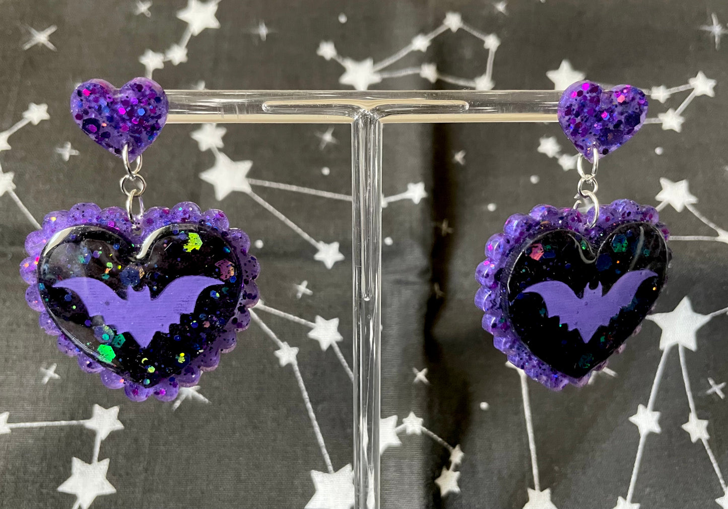 Bat Heart Stud Earrings
