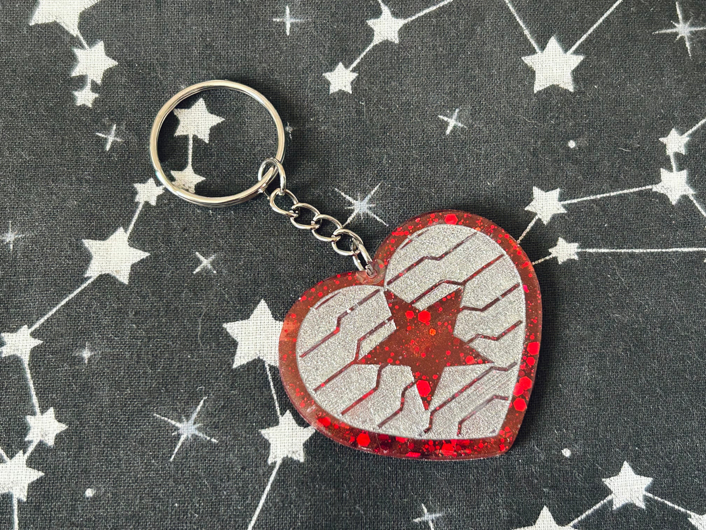 Winter Soldier Heart Keyring