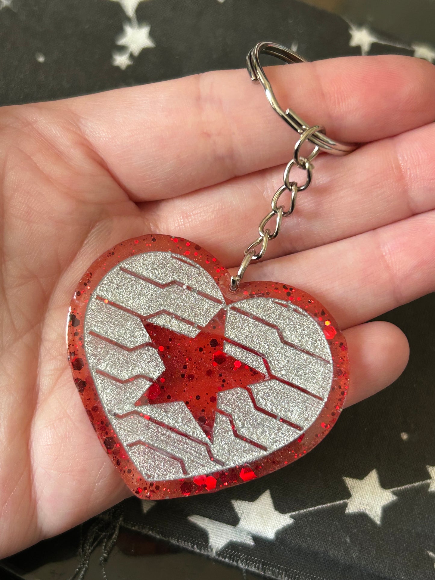 Winter Soldier Heart Keyring