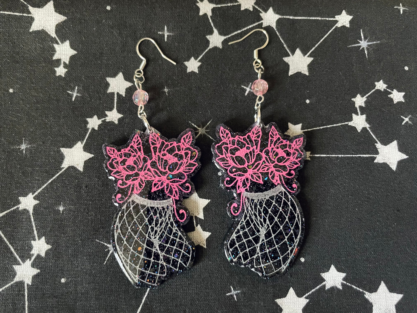 Floral Fishnet Earrings