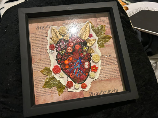 Frankenstein Heart Button Art