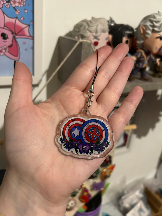 Cap & Peggy Phone Charm