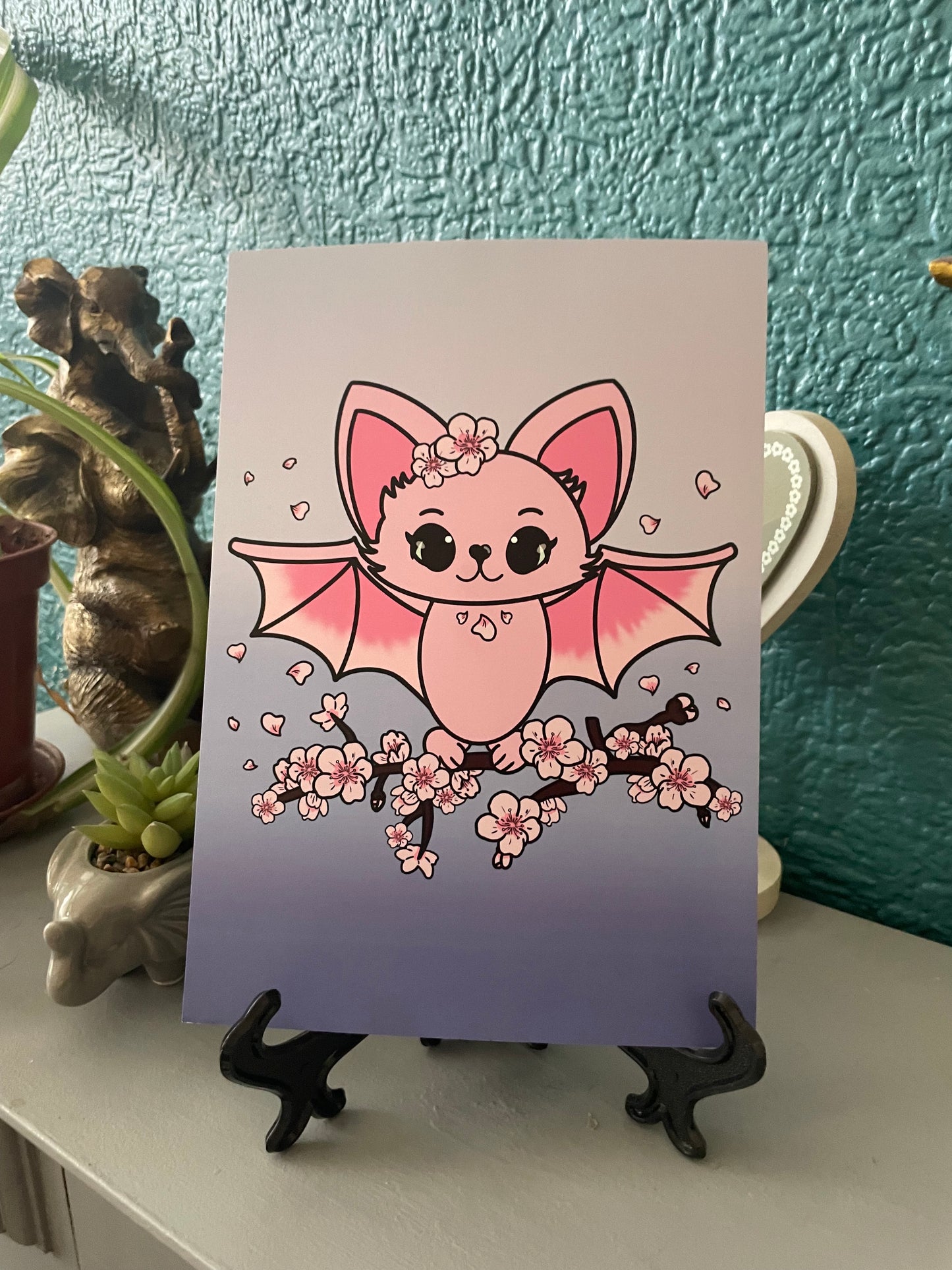 Sakura Bat Print