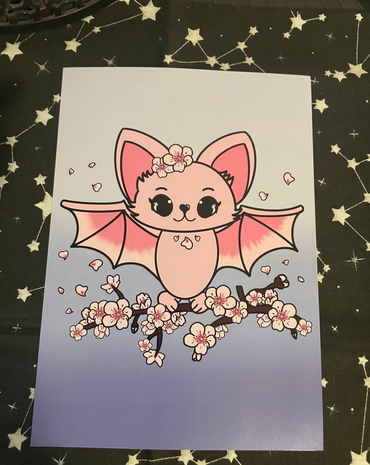 Sakura Bat Print