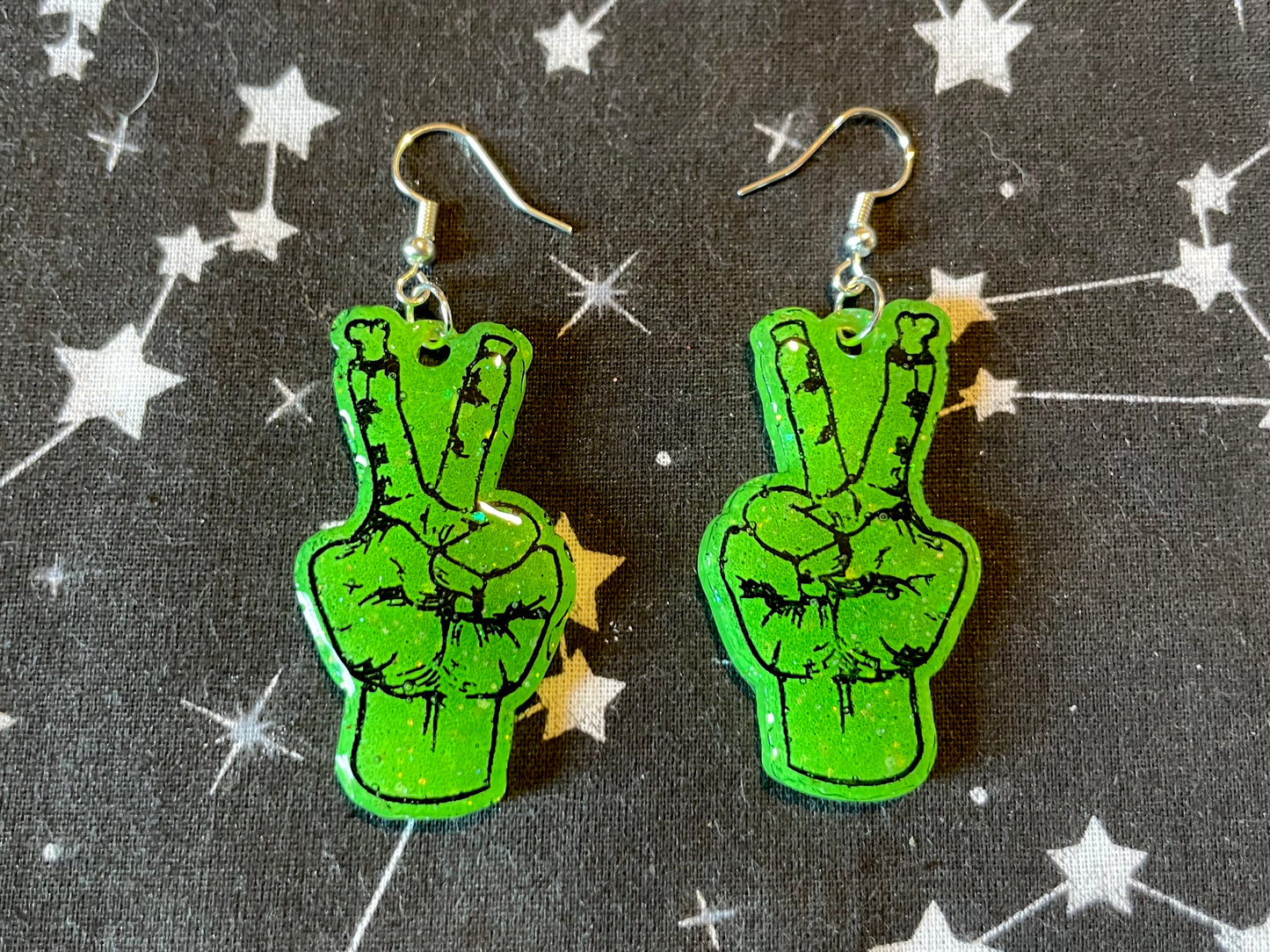 Zombie Peace Hands Earrings