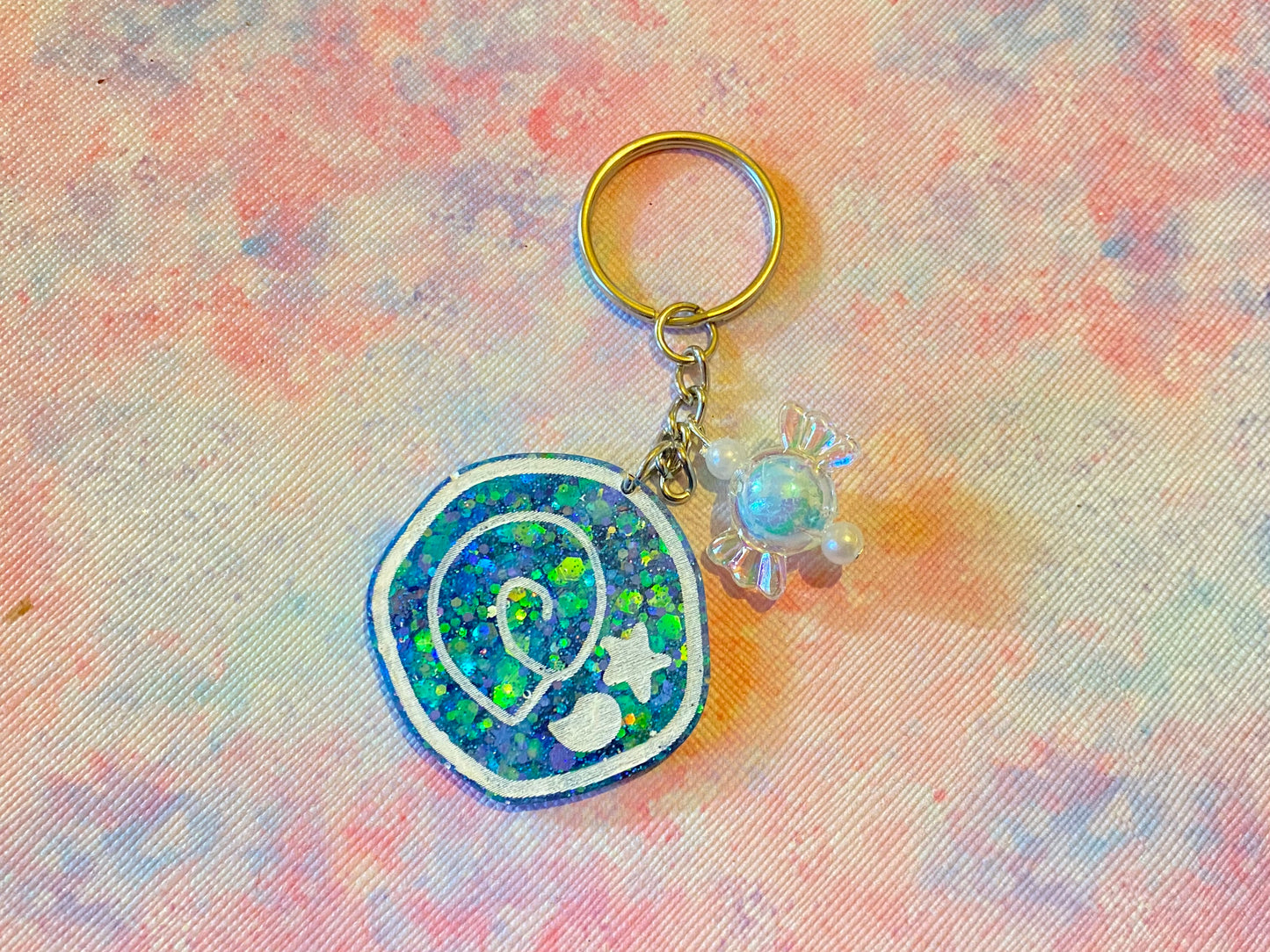 Blue Fossil Keyring