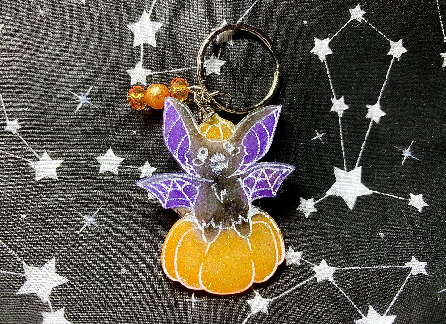 Bat Pumpkin Keyring