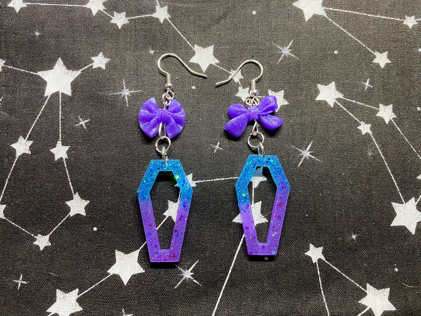 Cute Bow Coffin Earrings