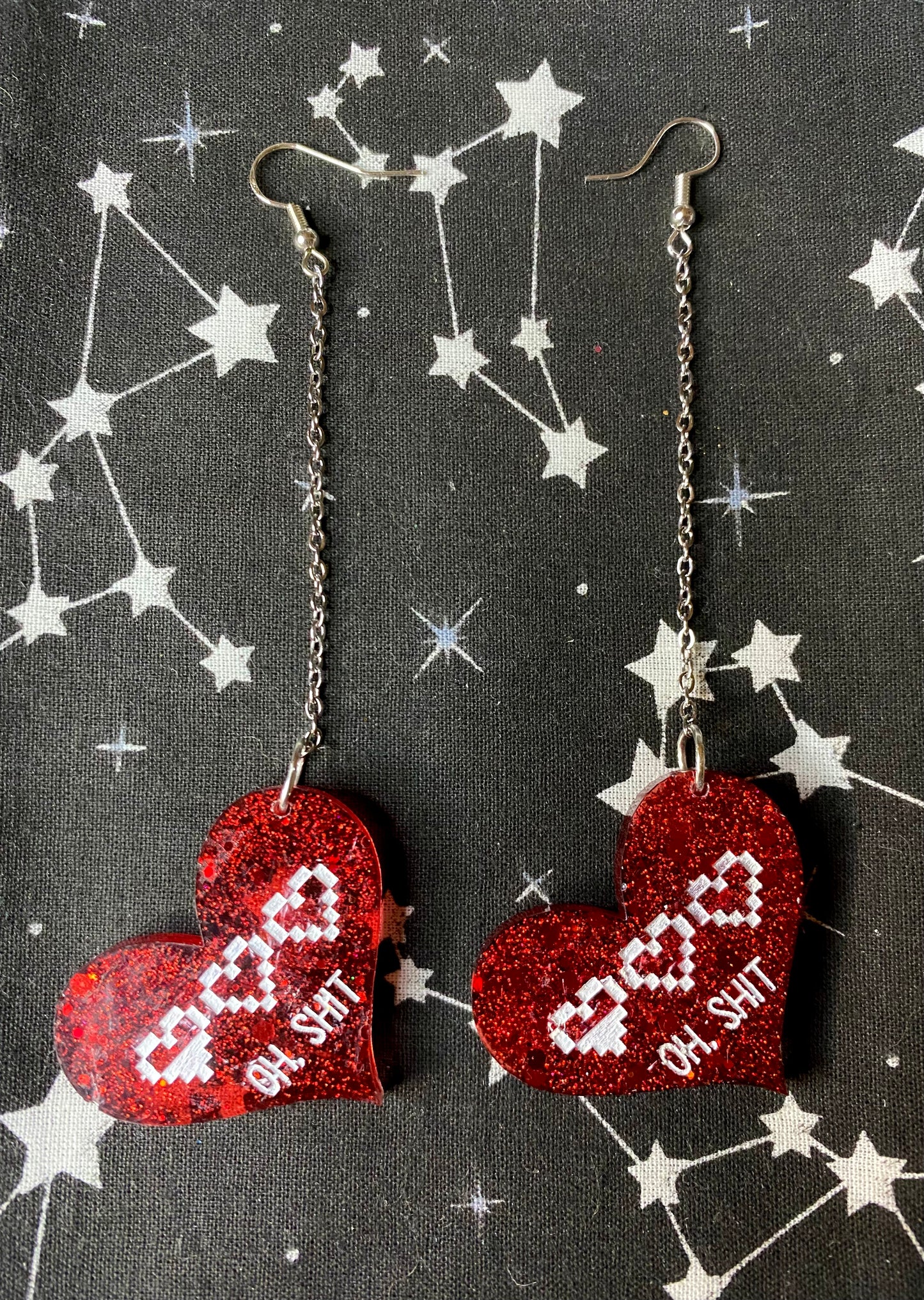 Oh Sh** Game Heart Earrings