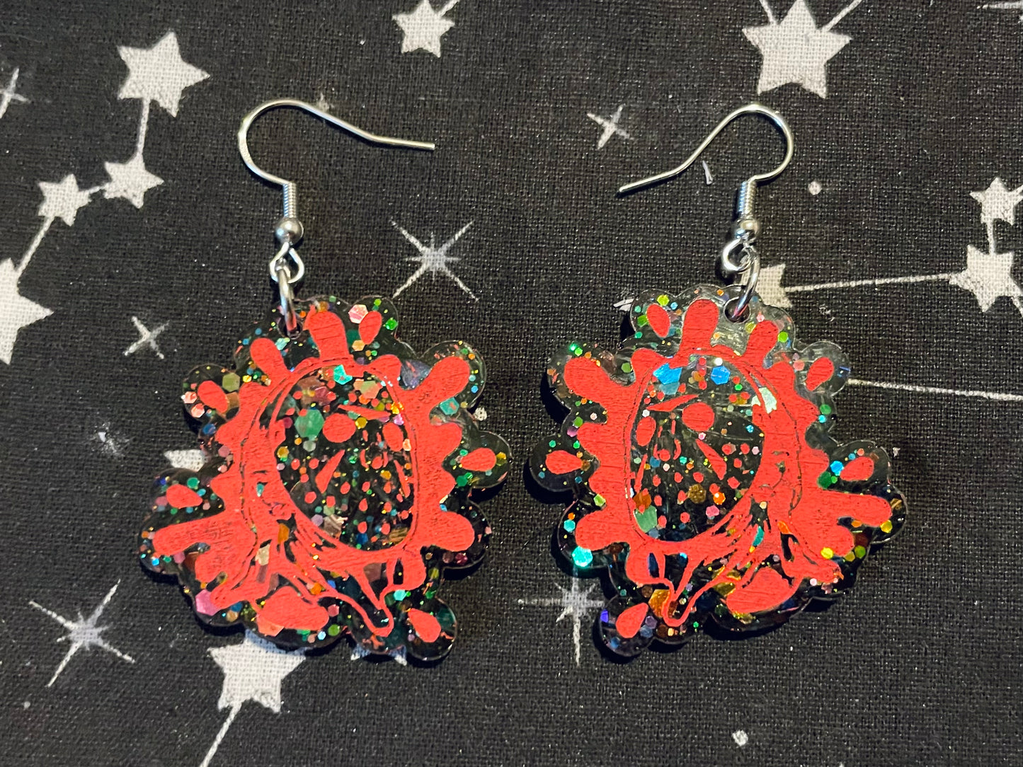 Blood Splatter Horror Earrings