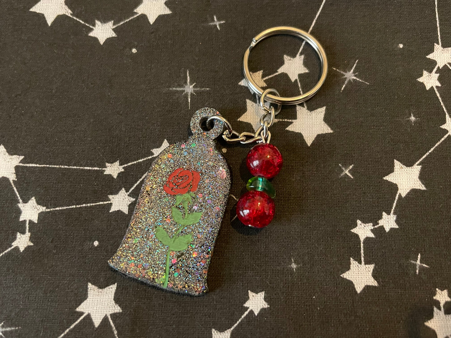 Enchanted Rose Necklace & Keyring
