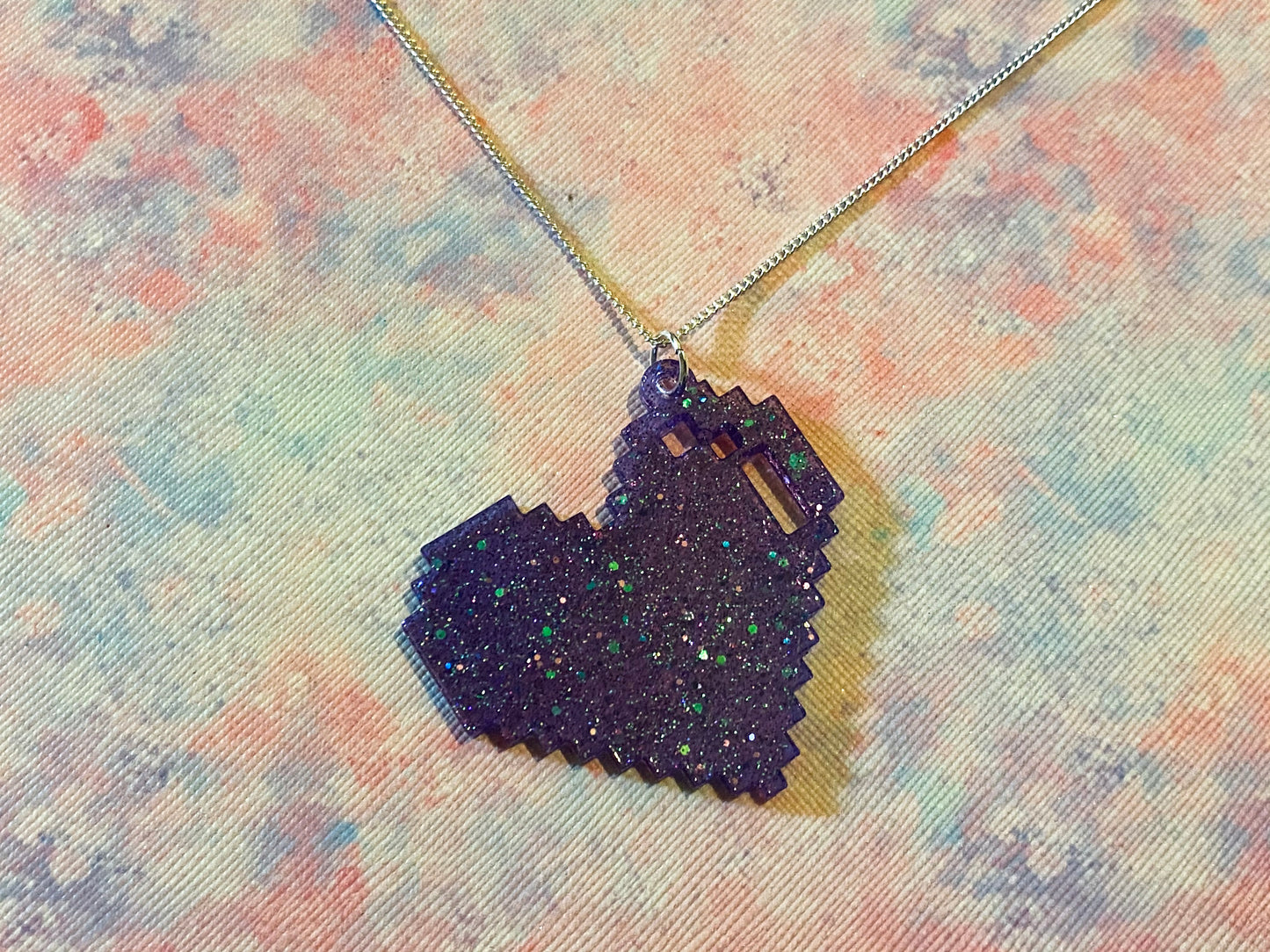 Pixel Heart Necklace