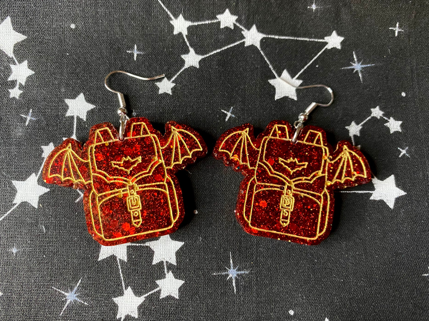 Bat Backpack Earrings