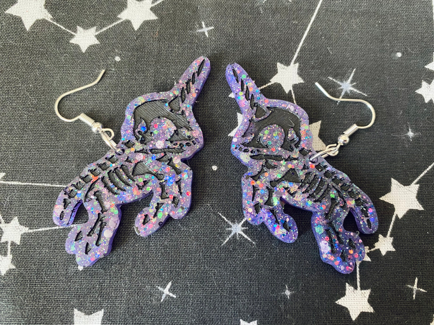 Skeleton Unicorn Earrings