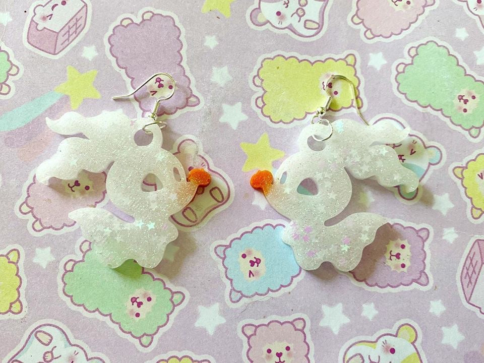 Big Ghost Dog Earrings