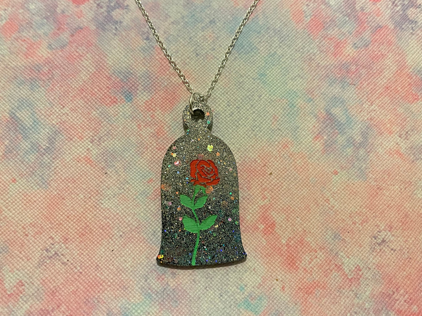 Enchanted Rose Necklace & Keyring