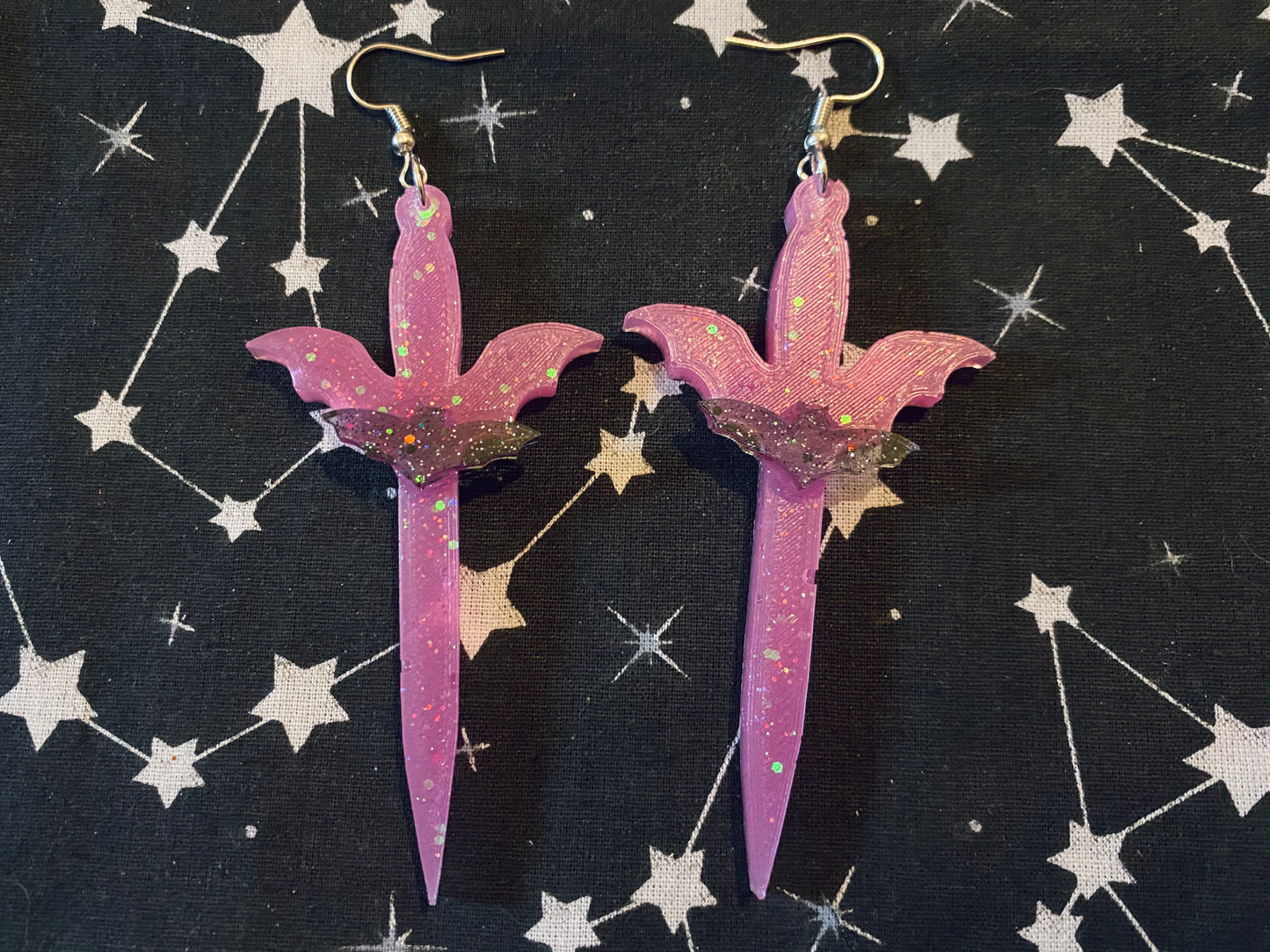 Bat Sword Earrings
