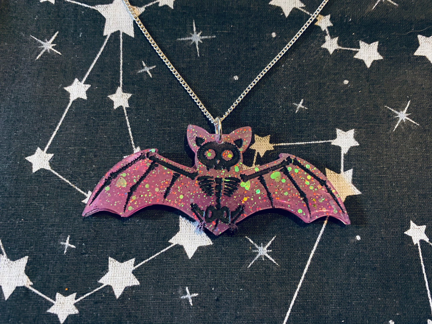 Skeleton Bat Necklace