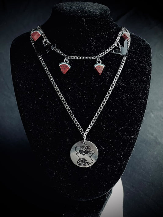 Summerween Collab Ghost Necklace Karleys Krafts & Dearly Departed Inc)