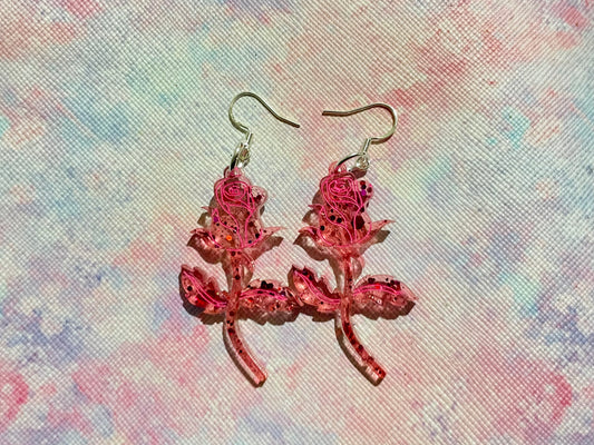 Valentines Rose Earrings