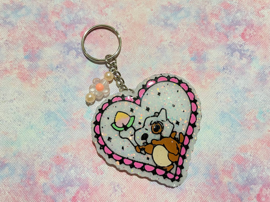 Cube Heart Keyring