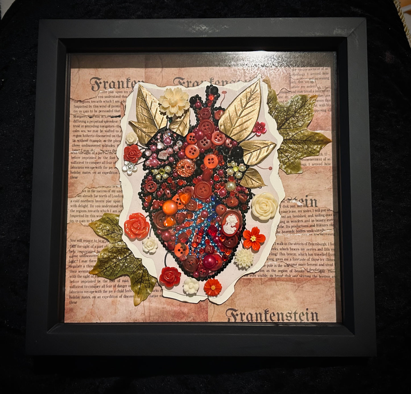 Frankenstein Heart Button Art