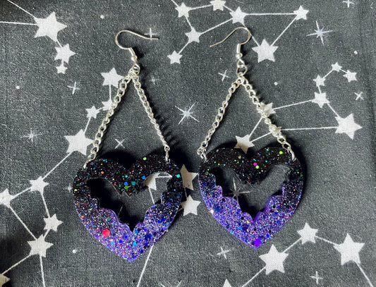 Bat Heart Earrings