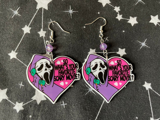 Heart Ghoul Face Earrings