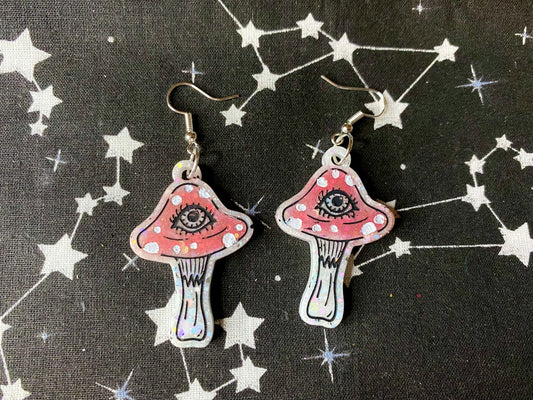 Mushroom Eye Earrings