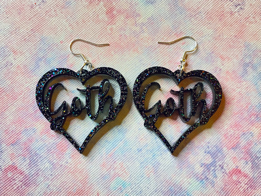 Goth Heart Earrings