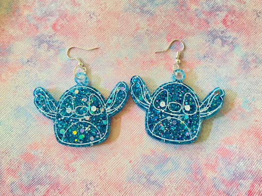 Blue Alien Squishie Earrings