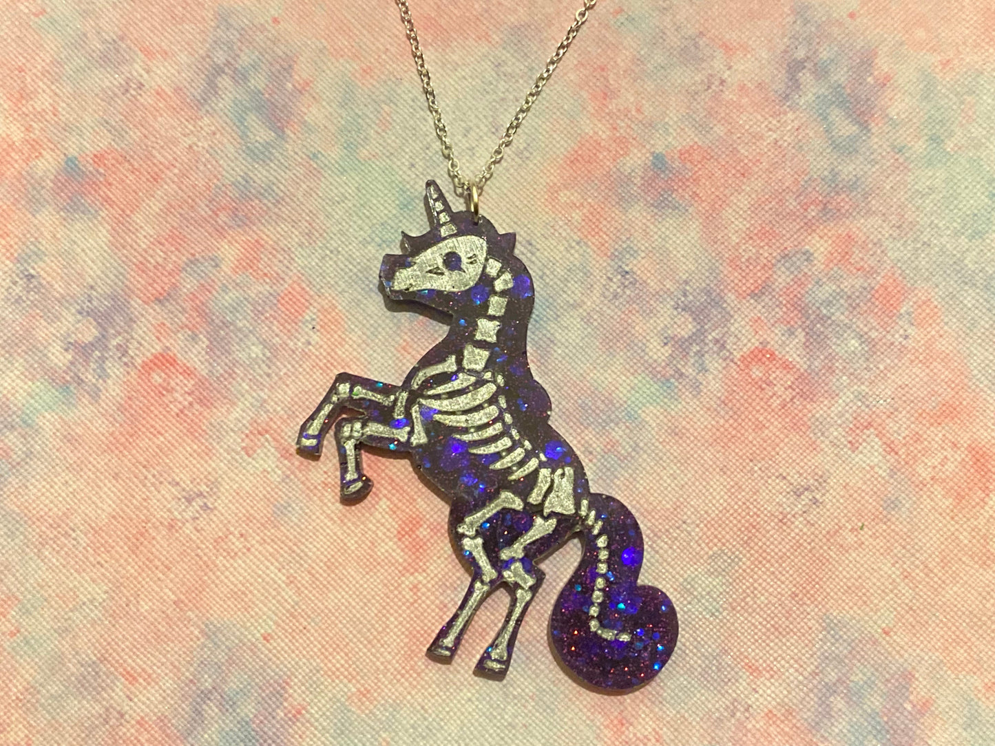 Skeleton Unicorn Necklace