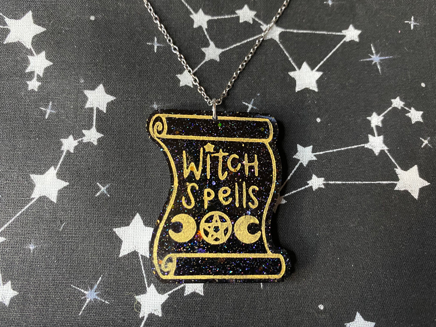Witch Spell Scroll Necklace