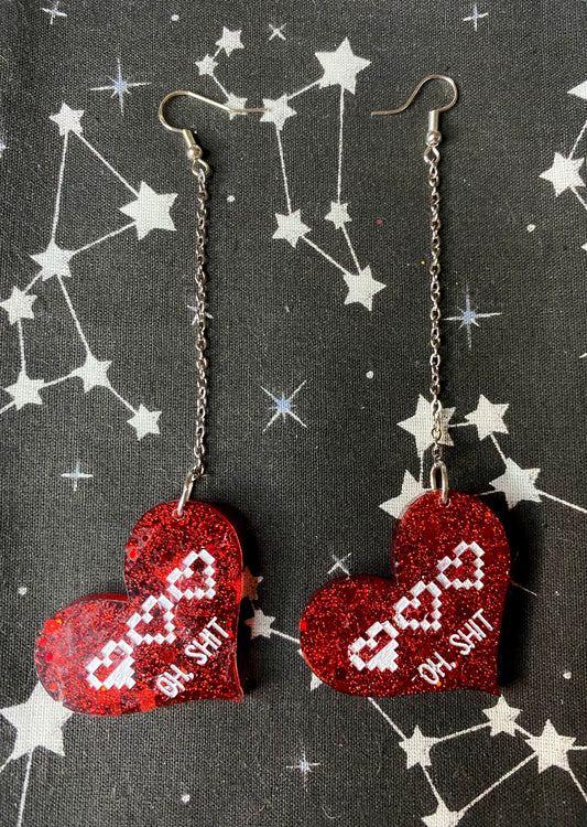 Oh Sh** Game Heart Earrings