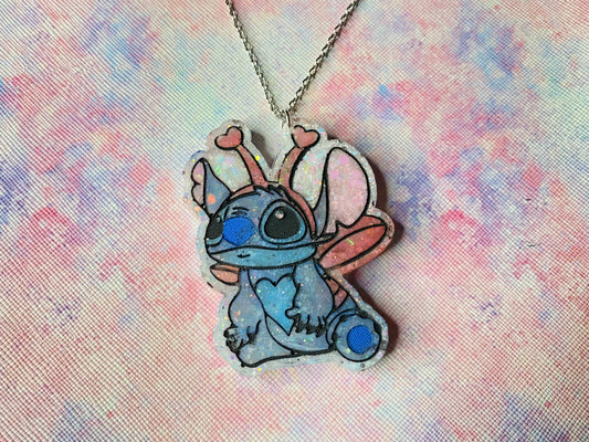 Valentine Blue Alien Necklace