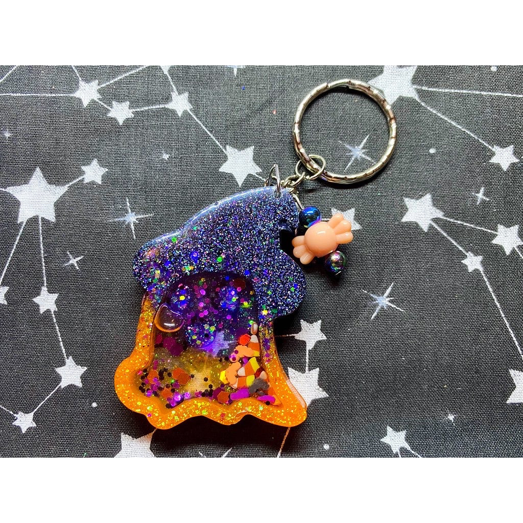 Ghost Witch Shaker Keyring