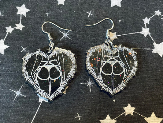 Barb Heart Earrings