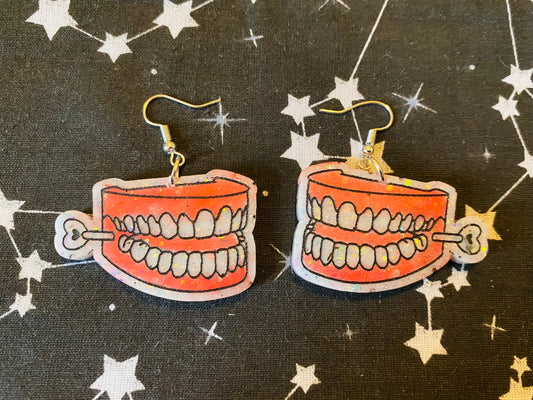 Chattering Teeth Earrings