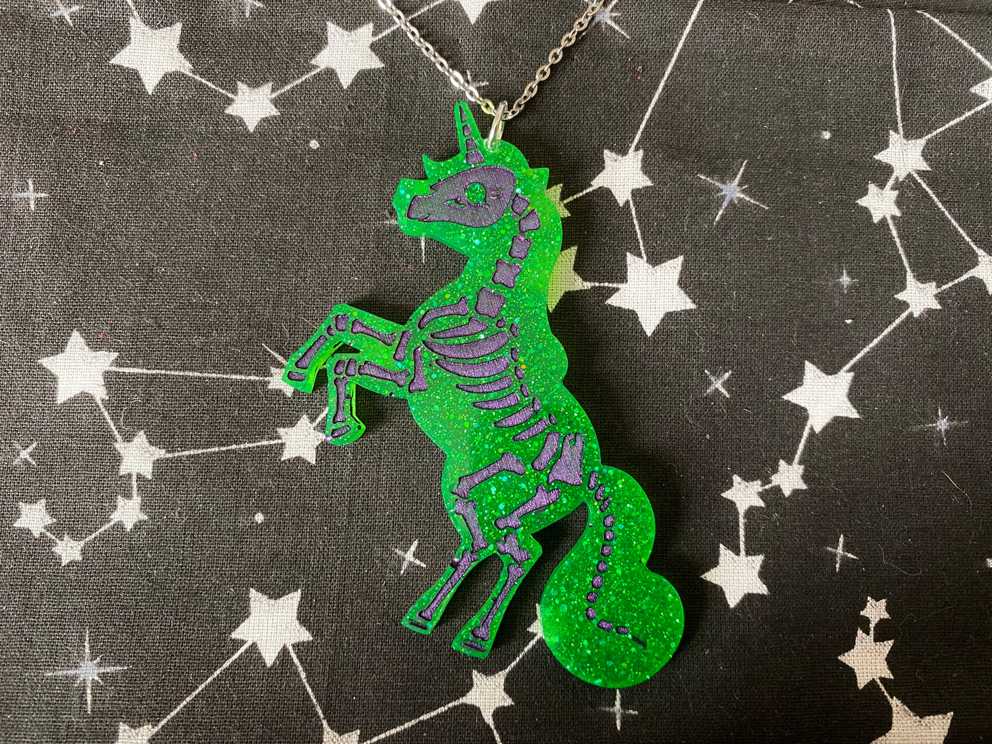 Skeleton Unicorn Necklace