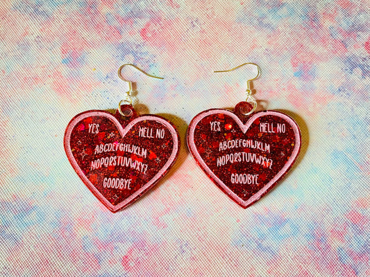 Spirit Board Heart Earrings