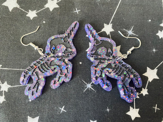 Skeleton Unicorn Earrings