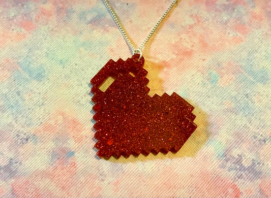 Pixel Heart Necklace