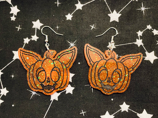 Pumpkin Bat Earrings