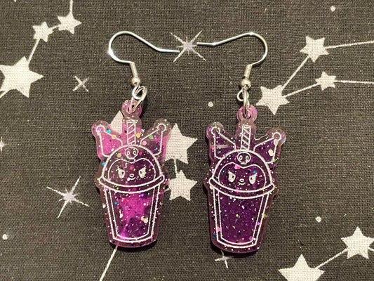 Kawaii Kuro Drink Earrings