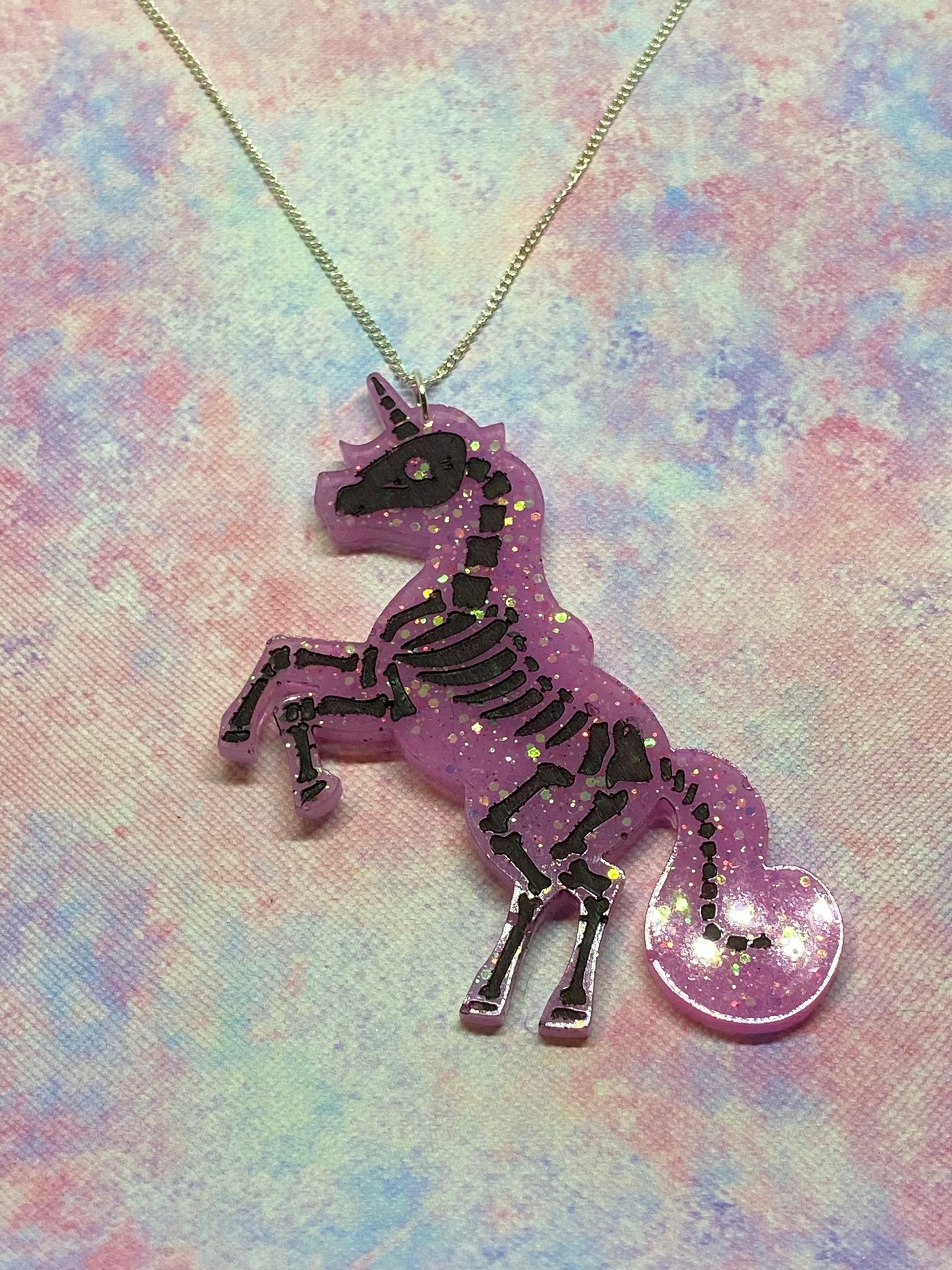 Skeleton Unicorn Necklace