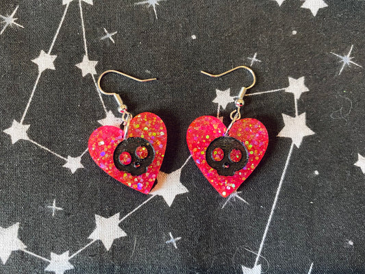 Heart Skull Earrings