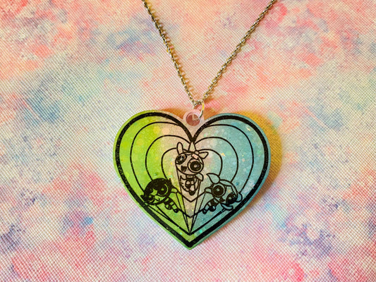 Power Girls Heart Necklace