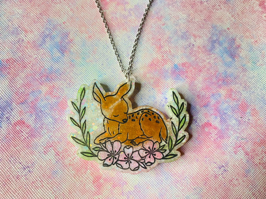 Sleeping Deer Necklace